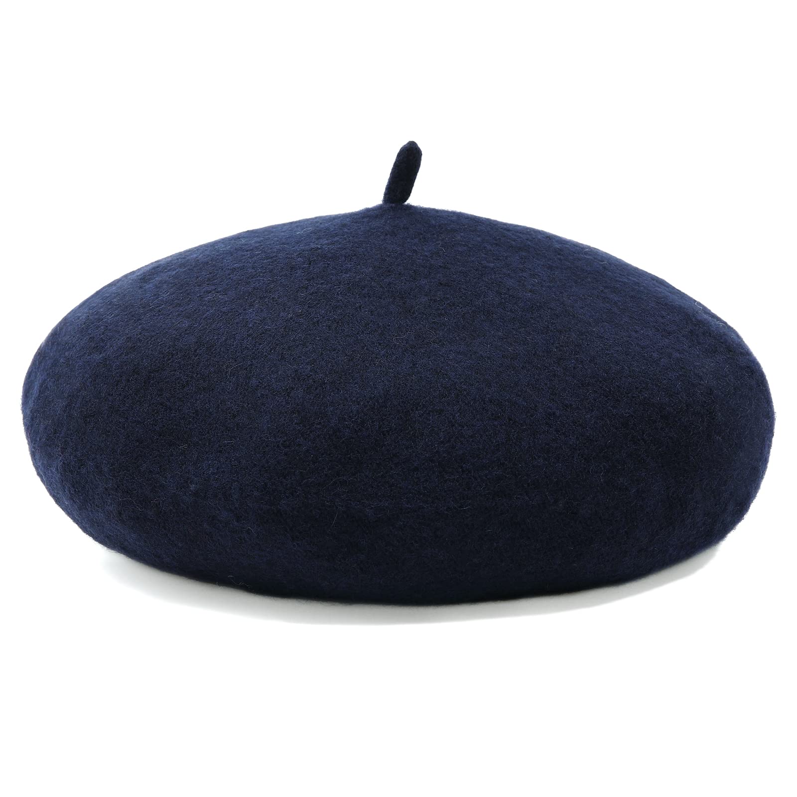 Women French Wool Beret Hats - Solid Color Classic Beanie Winter Cap